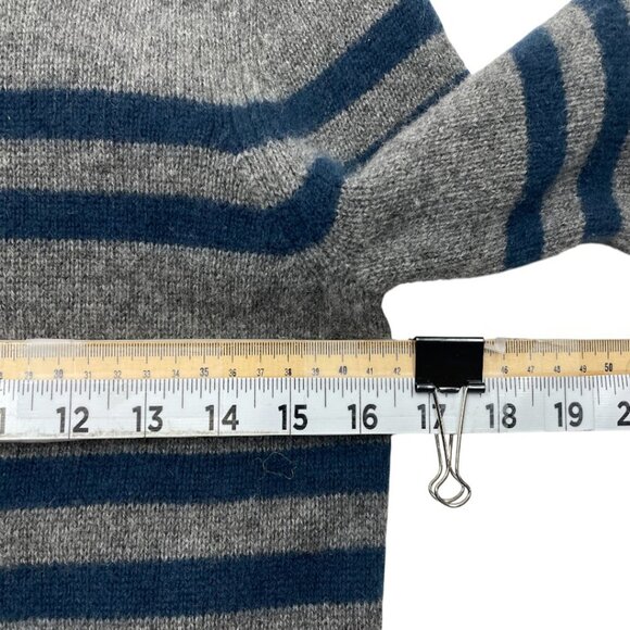 James Perse Cashmere Grey Striped Long Sleeve Sweater Crew Neck Women's Size 0 - Picture 7 of 10